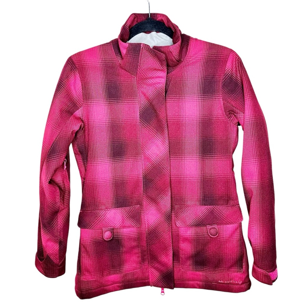 Merrell Geneva Insulated Parka Coat Red Plaid Ski Snowboarding Jacket Small